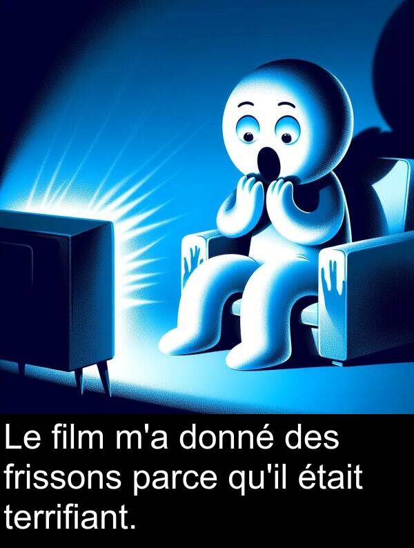 film: Le film m'a donné des frissons parce qu'il était terrifiant.
