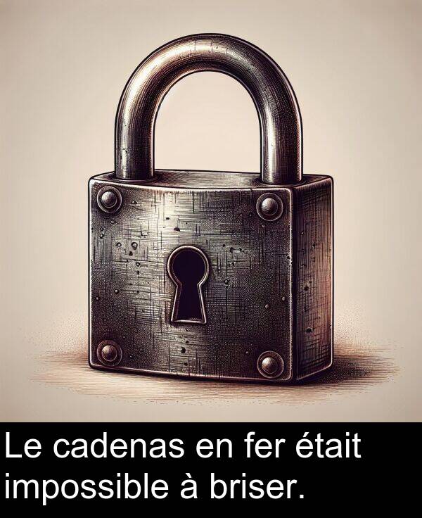 impossible: Le cadenas en fer était impossible à briser.