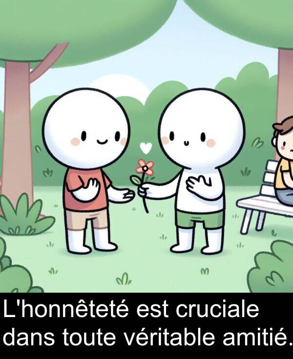 cruciale: L'honnêteté est cruciale dans toute véritable amitié.