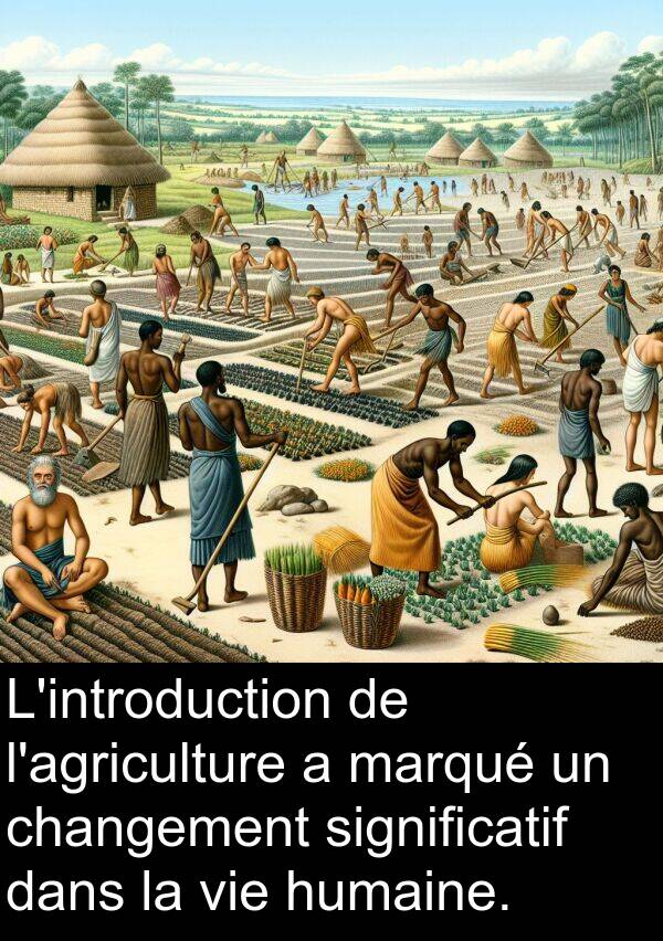 humaine: L'introduction de l'agriculture a marqué un changement significatif dans la vie humaine.
