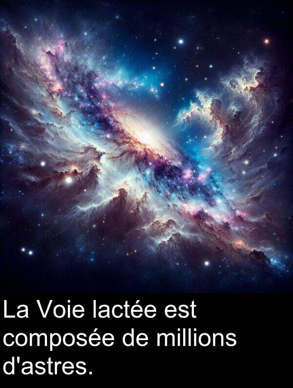 lactée: La Voie lactée est composée de millions d'astres.