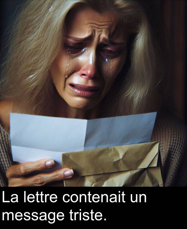 triste: La lettre contenait un message triste.