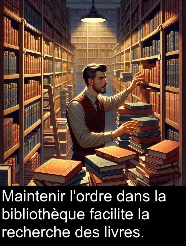 bibliothèque: Maintenir l'ordre dans la bibliothèque facilite la recherche des livres.