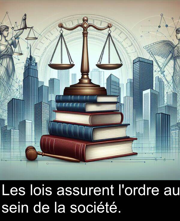 société: Les lois assurent l'ordre au sein de la société.
