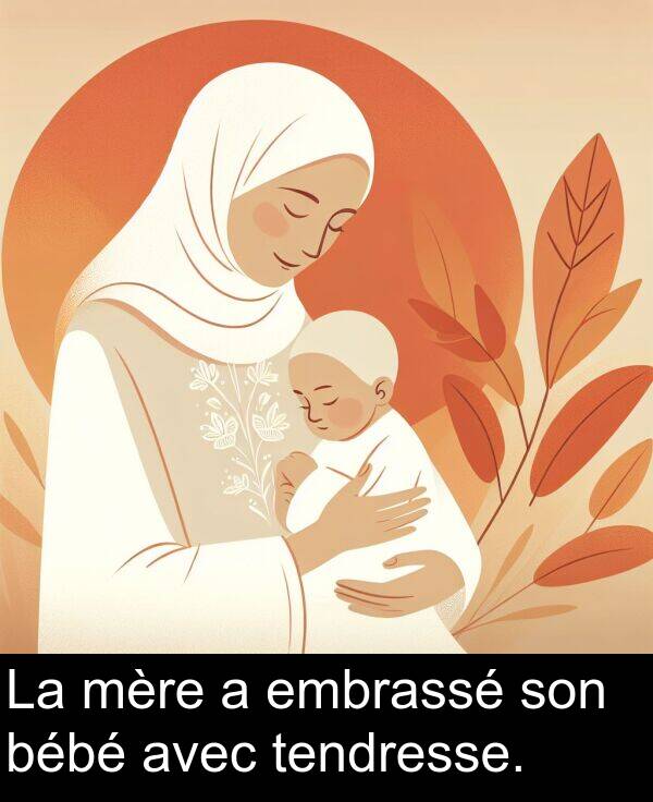 bébé: La mère a embrassé son bébé avec tendresse.