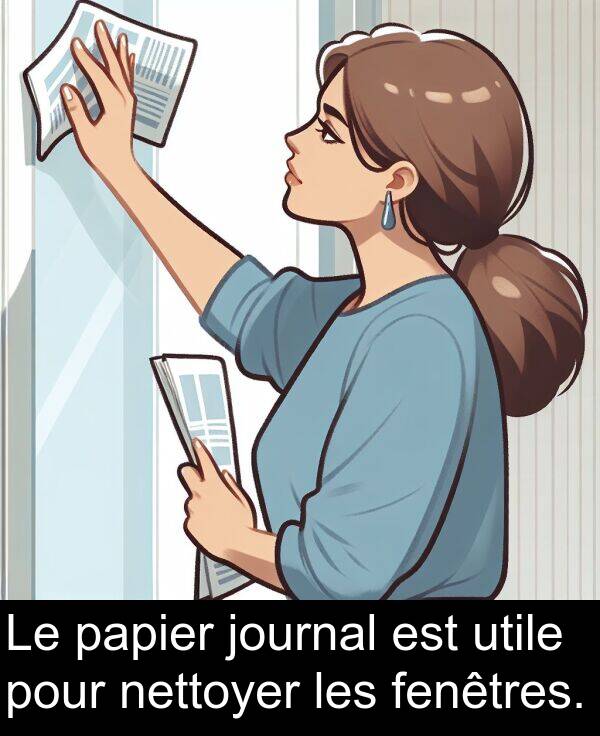 fenêtres: Le papier journal est utile pour nettoyer les fenêtres.