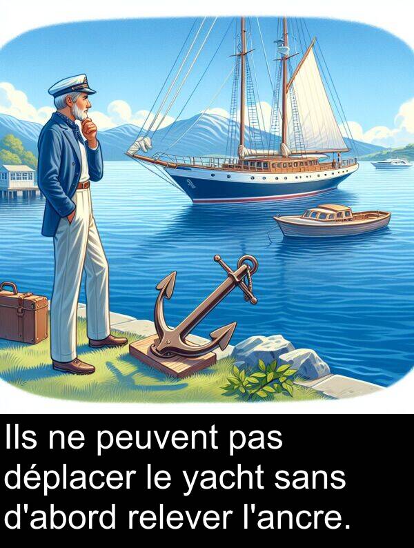 sans: Ils ne peuvent pas déplacer le yacht sans d'abord relever l'ancre.