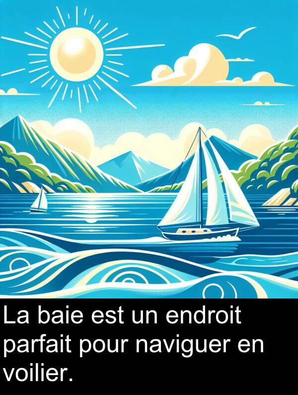 voilier: La baie est un endroit parfait pour naviguer en voilier.