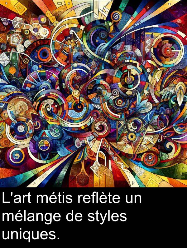 reflète: L'art métis reflète un mélange de styles uniques.