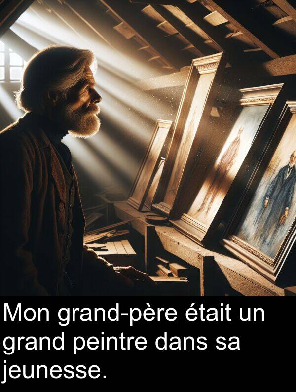 jeunesse: Mon grand-père était un grand peintre dans sa jeunesse.