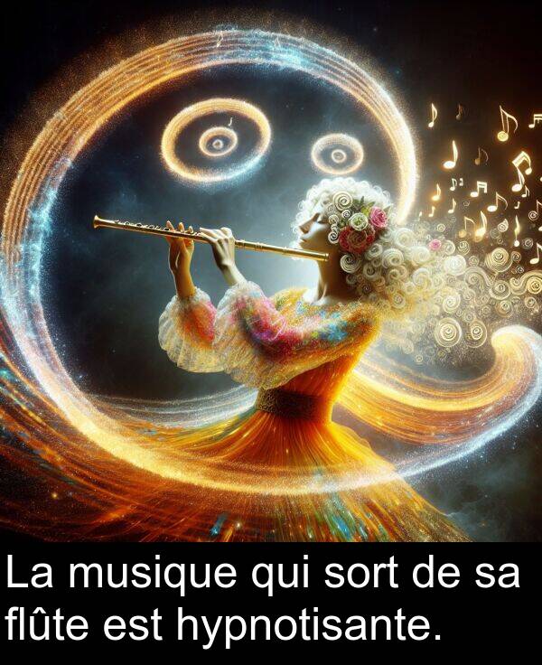 flûte: La musique qui sort de sa flûte est hypnotisante.