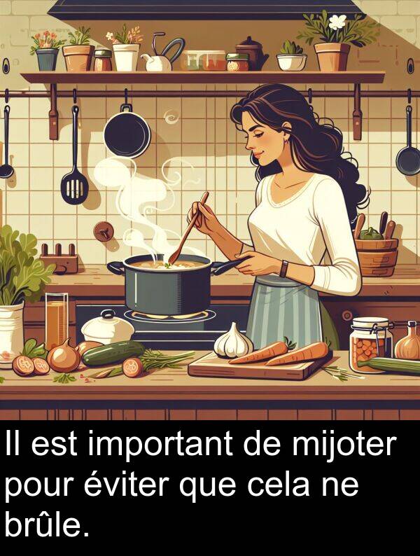 important: Il est important de mijoter pour éviter que cela ne brûle.