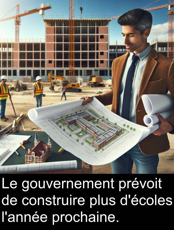 gouvernement: Le gouvernement prévoit de construire plus d'écoles l'année prochaine.