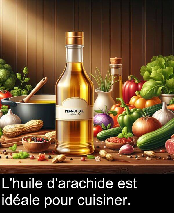cuisiner: L'huile d'arachide est idéale pour cuisiner.