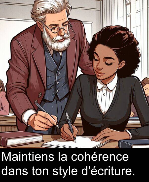ton: Maintiens la cohérence dans ton style d'écriture.