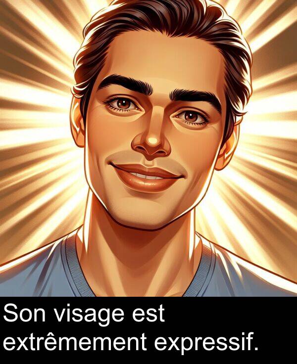 extrêmement: Son visage est extrêmement expressif.