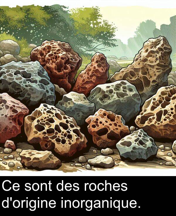sont: Ce sont des roches d'origine inorganique.