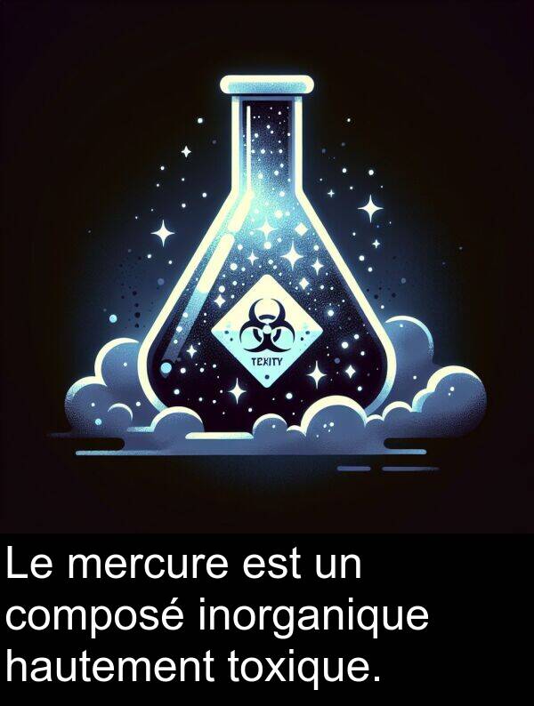 composé: Le mercure est un composé inorganique hautement toxique.