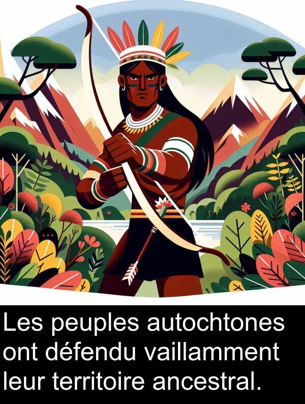 vaillamment: Les peuples autochtones ont défendu vaillamment leur territoire ancestral.