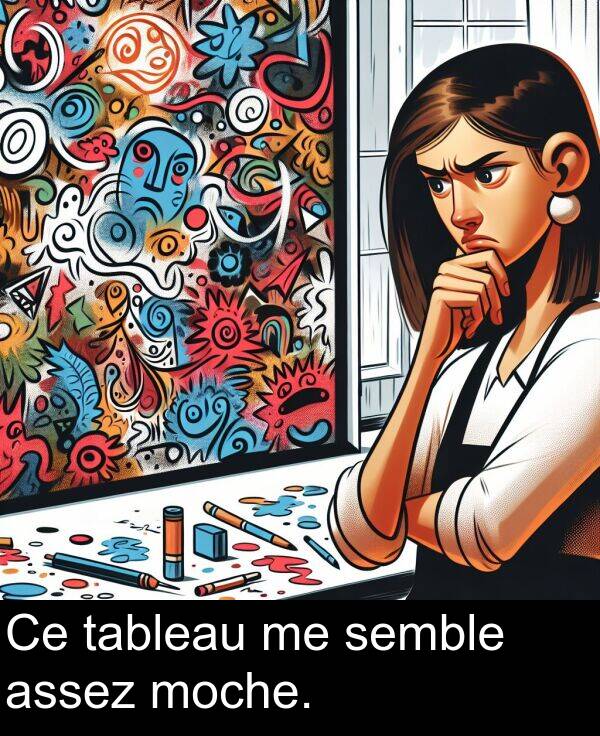 semble: Ce tableau me semble assez moche.