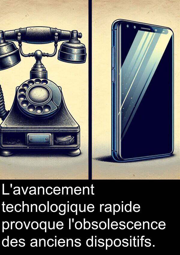 anciens: L'avancement technologique rapide provoque l'obsolescence des anciens dispositifs.
