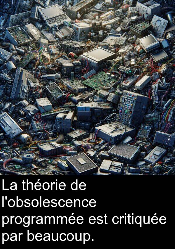 beaucoup: La théorie de l'obsolescence programmée est critiquée par beaucoup.