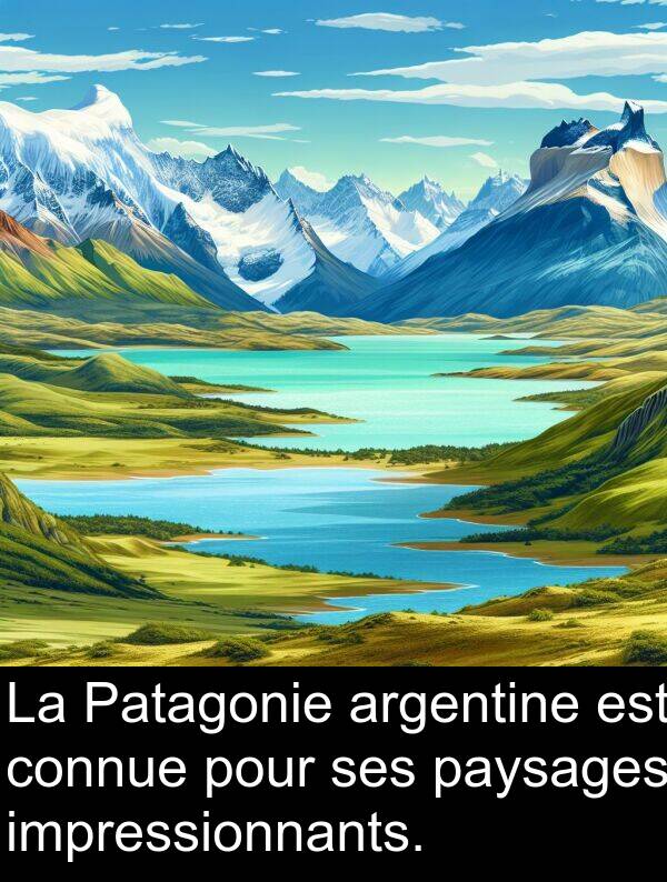 connue: La Patagonie argentine est connue pour ses paysages impressionnants.