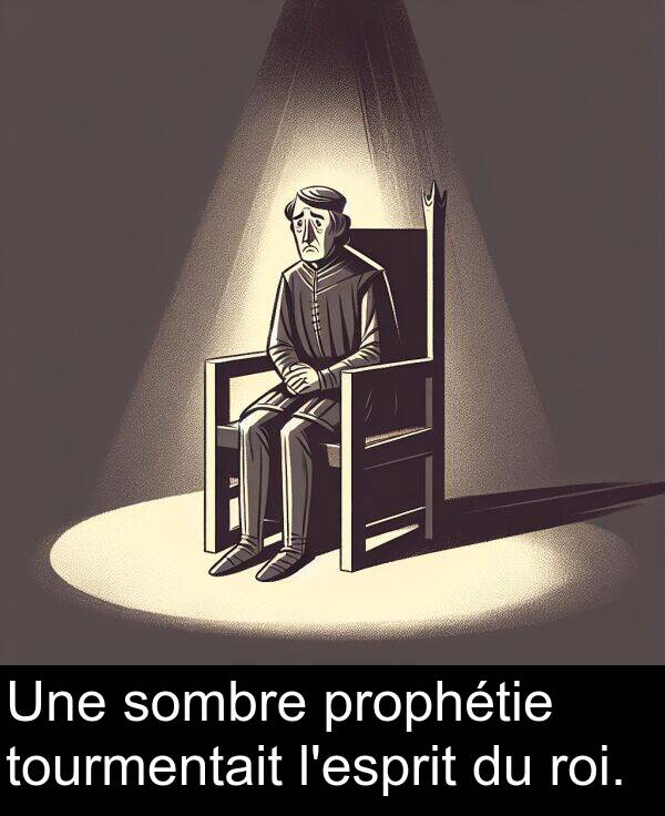 sombre: Une sombre prophétie tourmentait l'esprit du roi.
