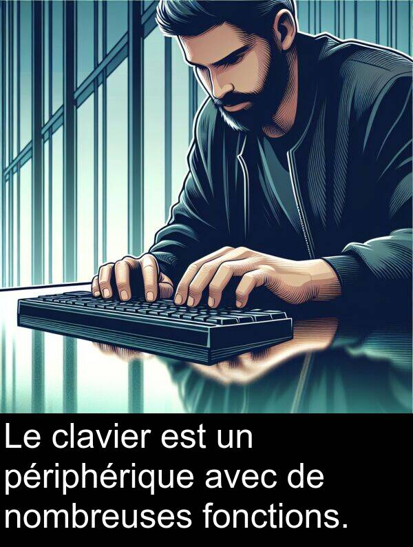 fonctions: Le clavier est un périphérique avec de nombreuses fonctions.