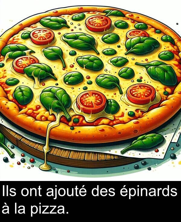 ont: Ils ont ajouté des épinards à la pizza.