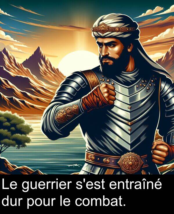 entraîné: Le guerrier s'est entraîné dur pour le combat.