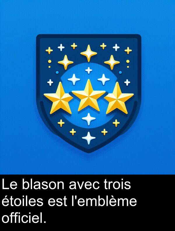 blason: Le blason avec trois étoiles est l'emblème officiel.