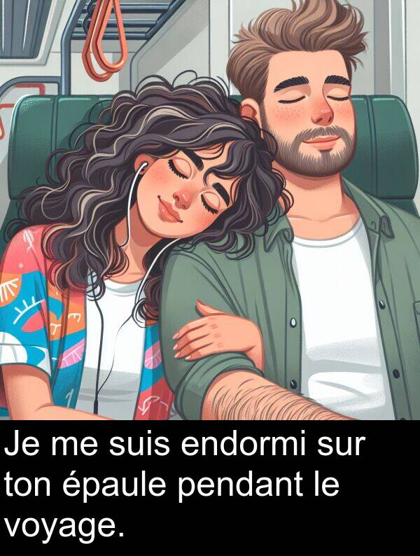 suis: Je me suis endormi sur ton épaule pendant le voyage.