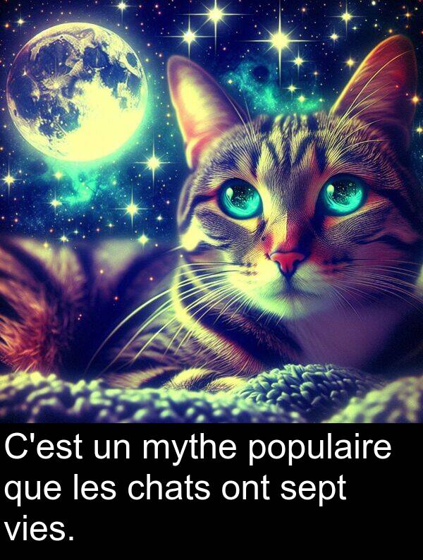 que: C'est un mythe populaire que les chats ont sept vies.
