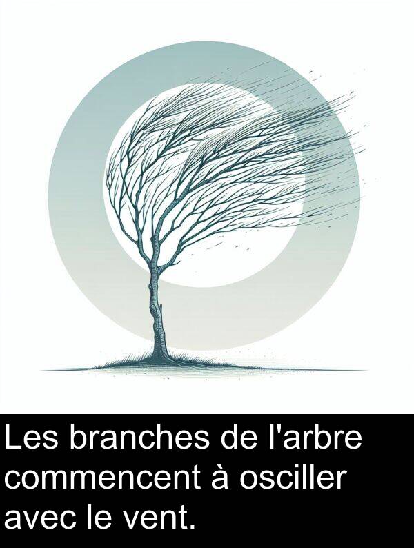 branches: Les branches de l'arbre commencent à osciller avec le vent.