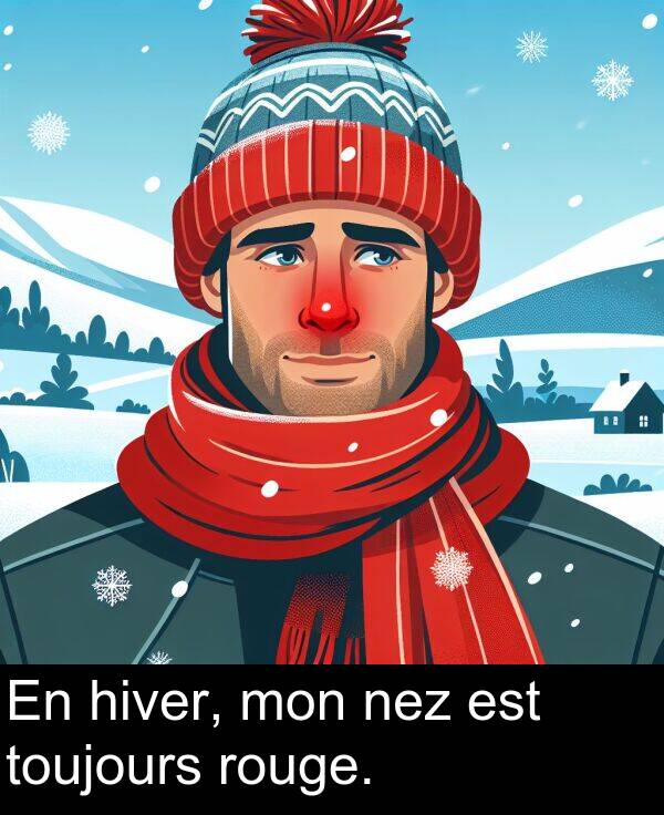 hiver: En hiver, mon nez est toujours rouge.