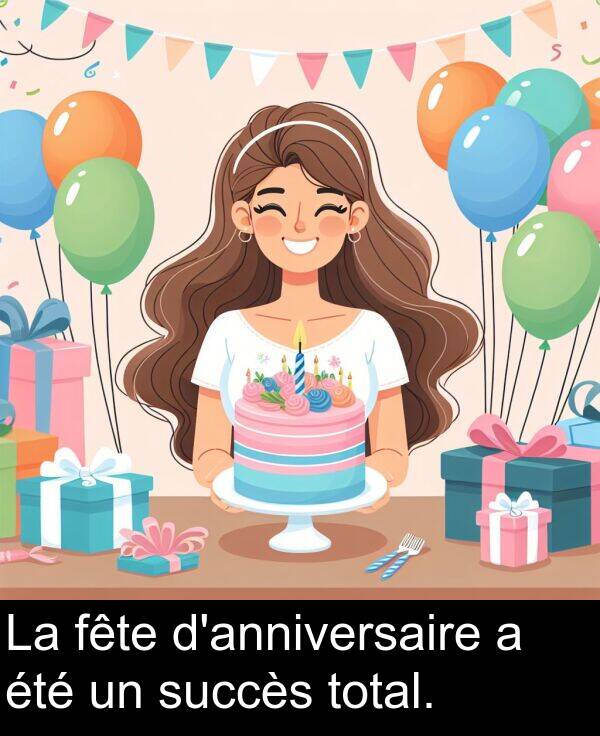 fête: La fête d'anniversaire a été un succès total.