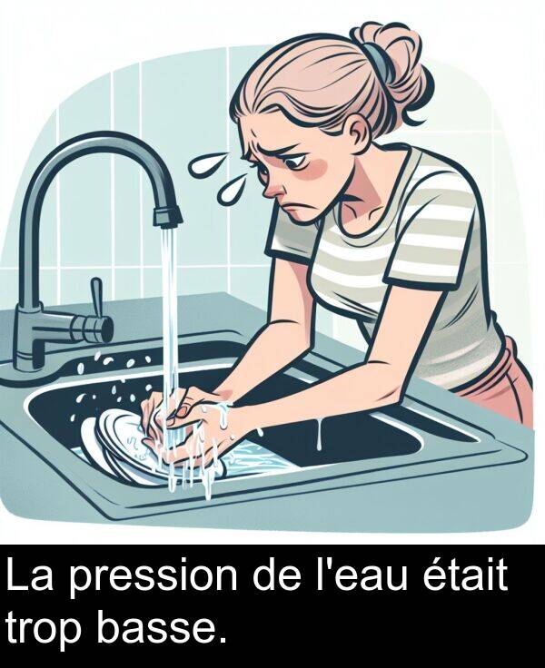 basse: La pression de l'eau était trop basse.