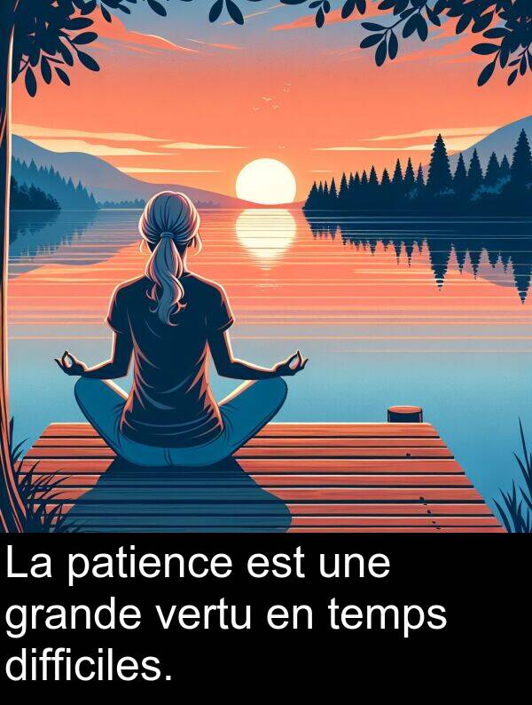 temps: La patience est une grande vertu en temps difficiles.