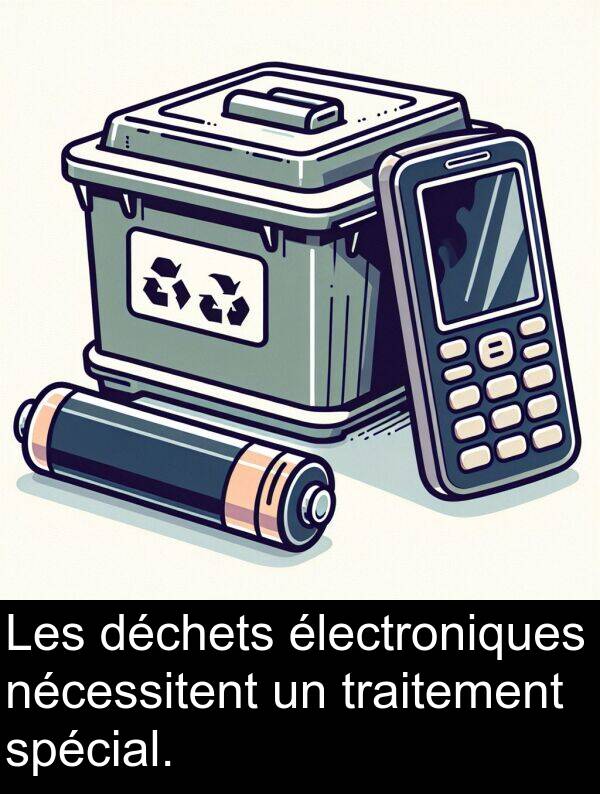 déchets: Les déchets électroniques nécessitent un traitement spécial.