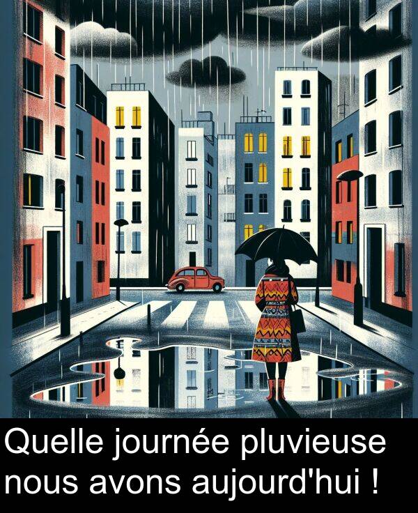 journée: Quelle journée pluvieuse nous avons aujourd'hui !