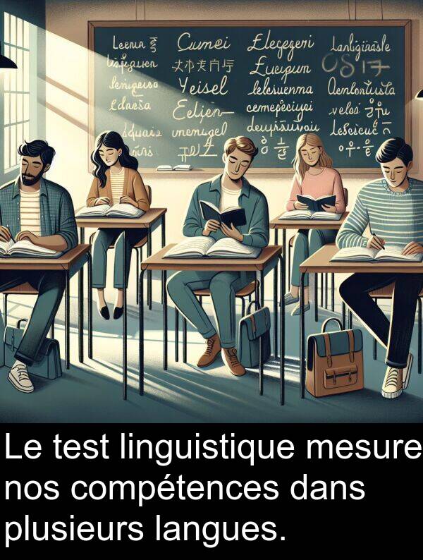 linguistique: Le test linguistique mesure nos compétences dans plusieurs langues.