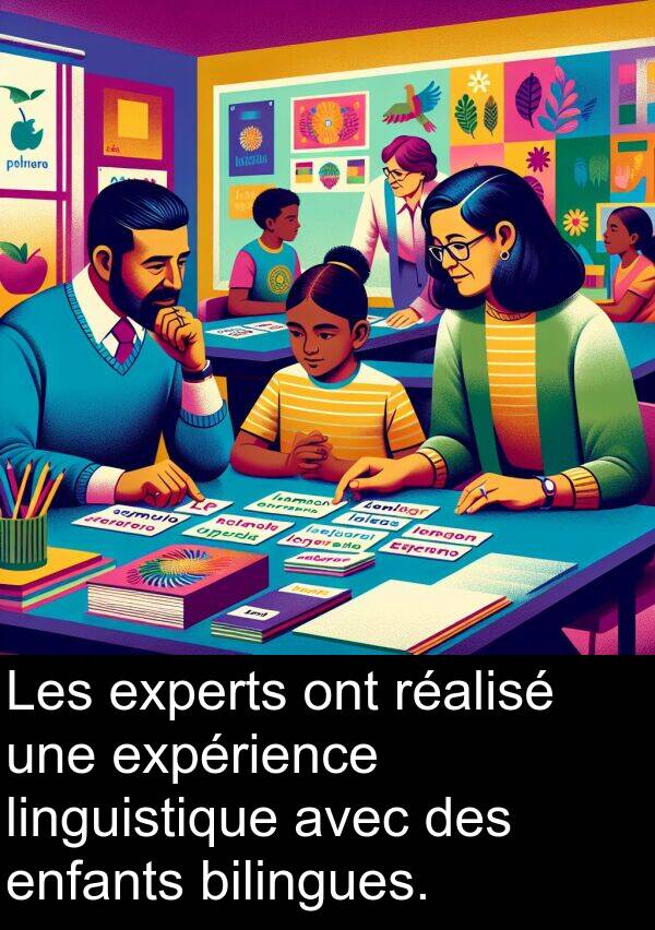 linguistique: Les experts ont réalisé une expérience linguistique avec des enfants bilingues.