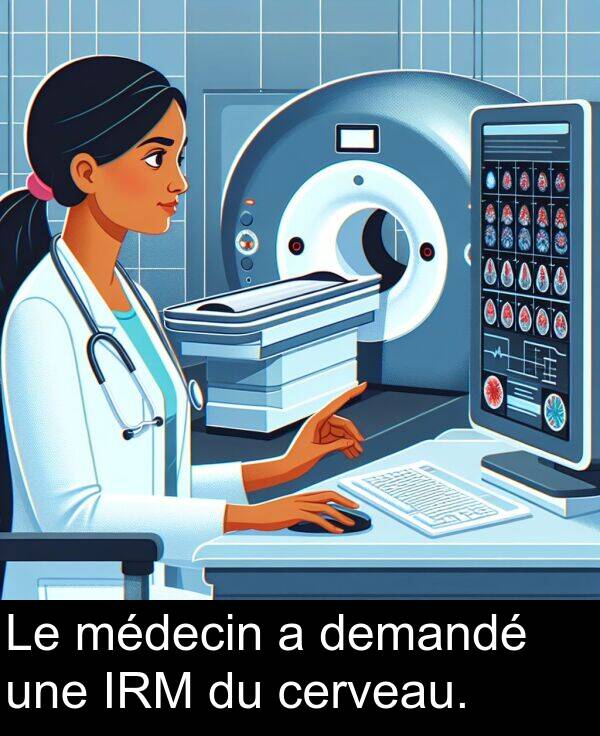 cerveau: Le médecin a demandé une IRM du cerveau.