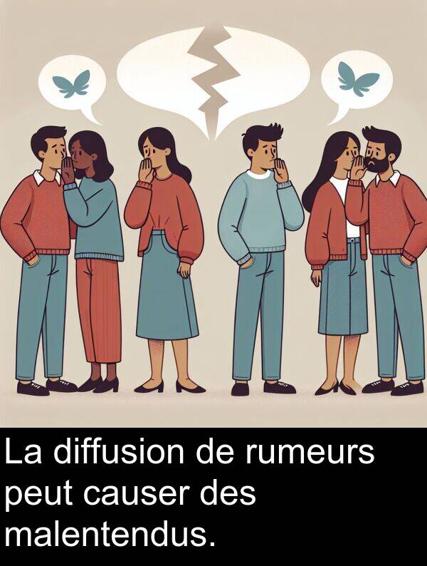 malentendus: La diffusion de rumeurs peut causer des malentendus.