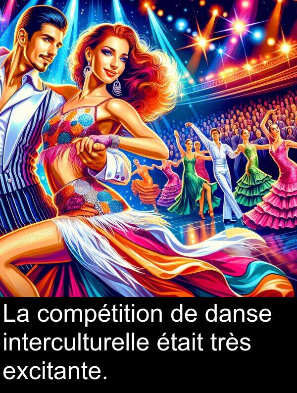 danse: La compétition de danse interculturelle était très excitante.