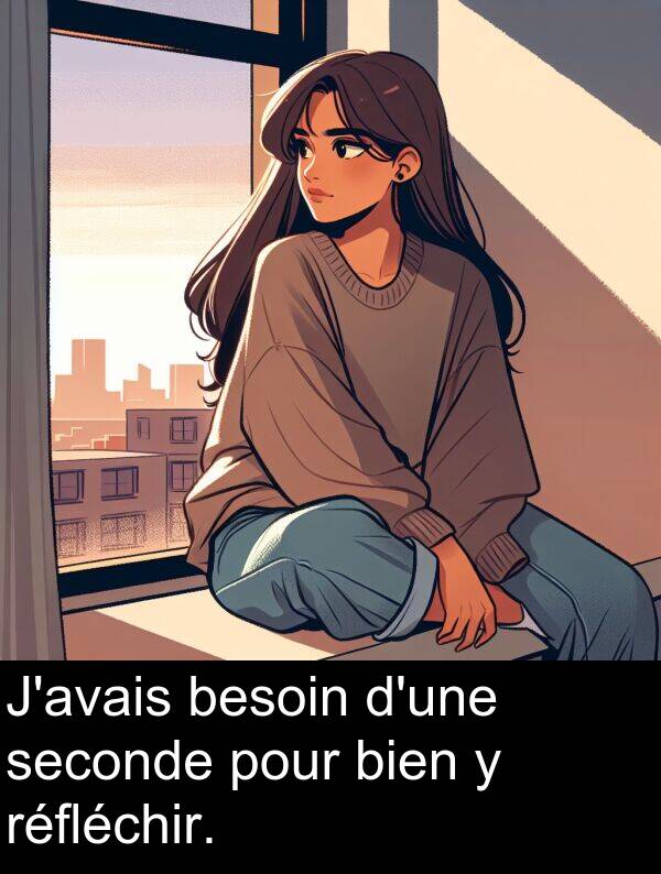 seconde: J'avais besoin d'une seconde pour bien y réfléchir.