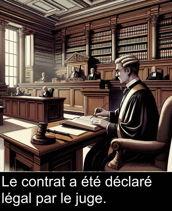 déclaré: Le contrat a été déclaré légal par le juge.
