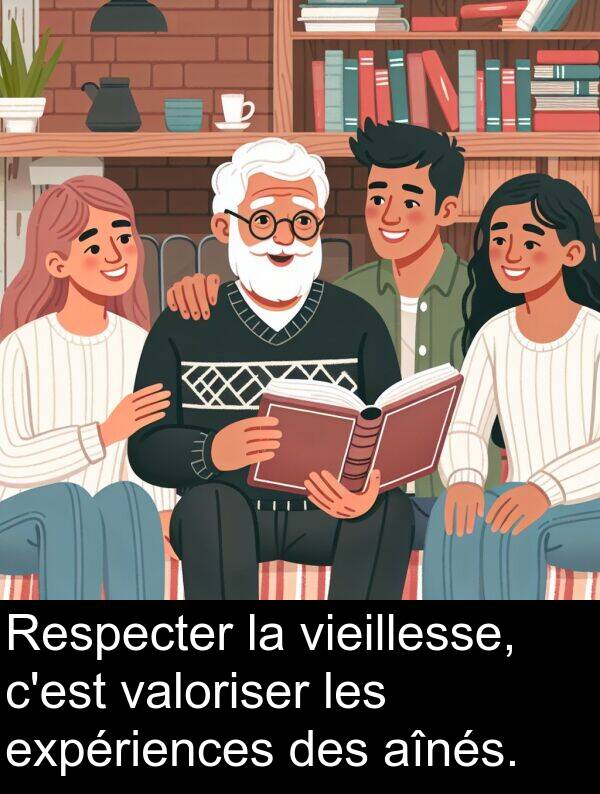 expériences: Respecter la vieillesse, c'est valoriser les expériences des aînés.
