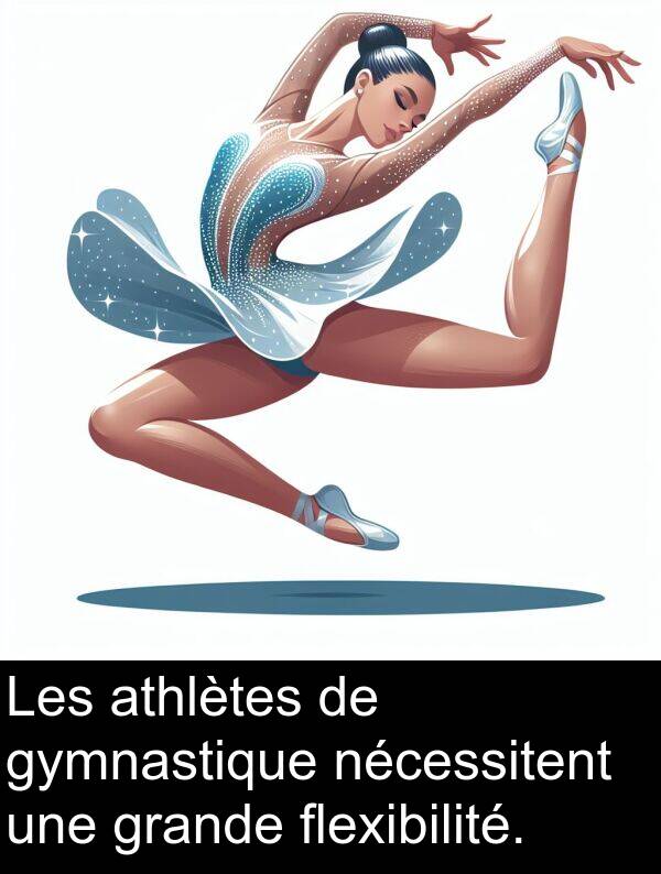 flexibilité: Les athlètes de gymnastique nécessitent une grande flexibilité.